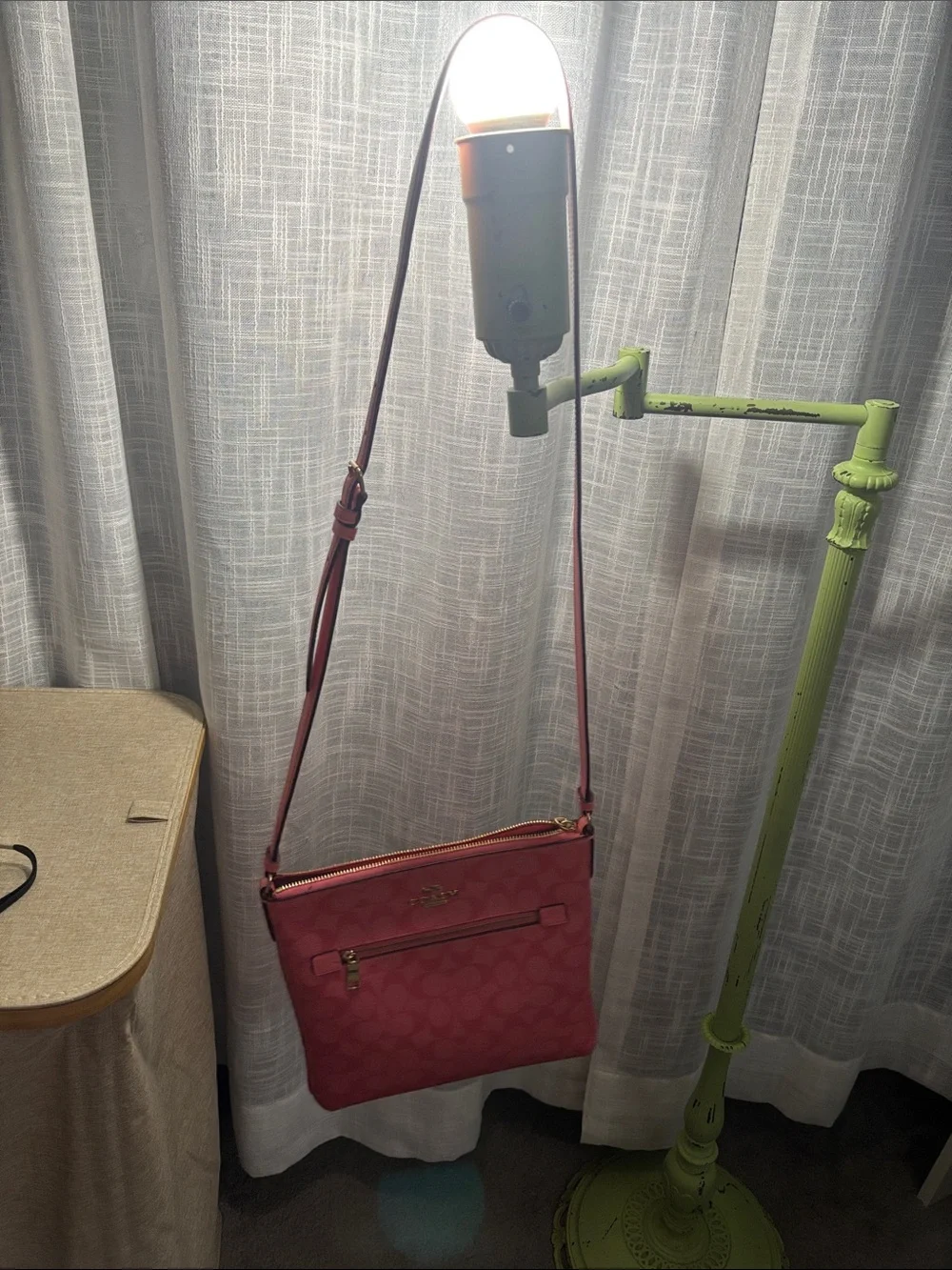 Coach Pink Signature Crossbody Shoulder Bag